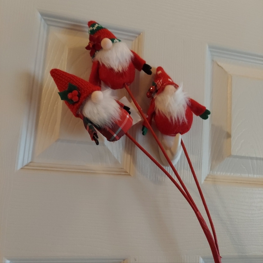 Christmas Gnomes Triple Indoor Decor Pick 28" By Bloom Room BNWT RETIRED